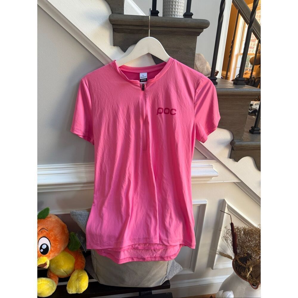 poc Pink Polygiene Trail Tee Shirt Cycling Sz L EUC
